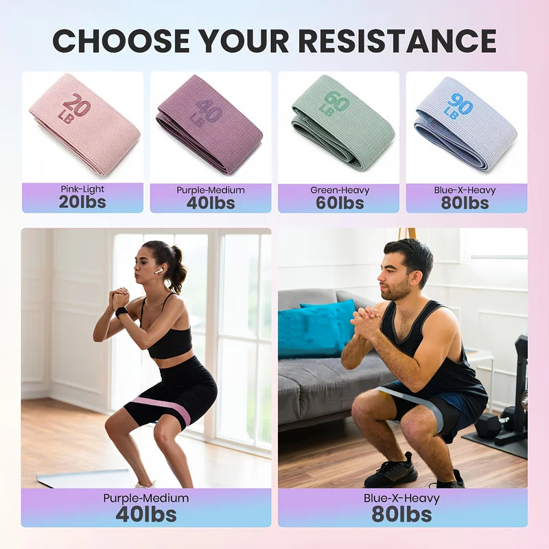 Pilates Yoga Joint - 20-90LB ファブリック弾性バンド フィットネス抵抗バンド ヨガ ピラティス 股関節ストレッチバンド
