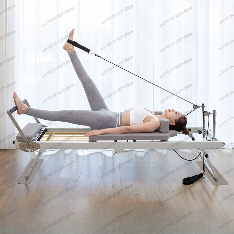 Pilates Yoga Weight Loss - 大型折りたたみ式ピラティスリフォーマー器具 コアヨガベッド ホームフィットネス 減量 スチールABS鋼材製 ピラティス