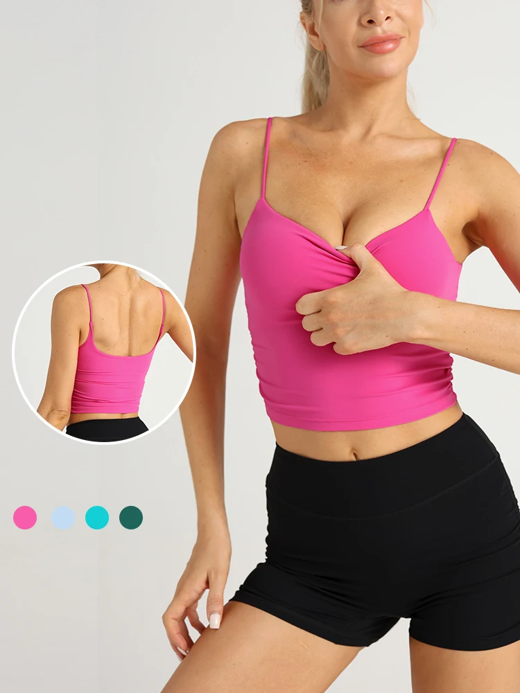 夏用スリムフィットヨガジムウェア高弾性取り外し可能ブラパッド - Pilates & Yoga With Harna のレビューと価格