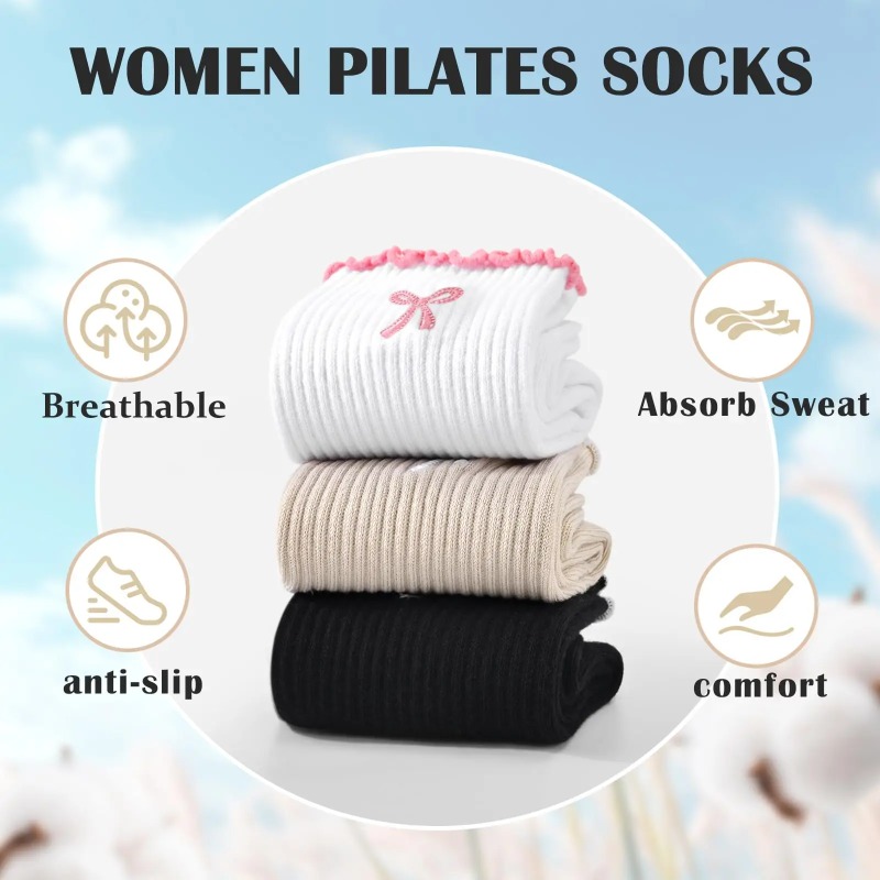 プロフェッショナルヨガソックス、コットンストラップシリコン滑 - Pilates & Yoga With Harna のレビューと価格