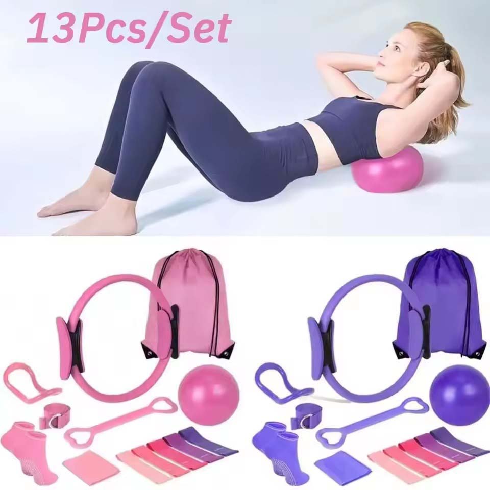 13 ピース/セットヨガサークルジムセットピラティスボールセ - Pilates Yoga Weight Loss のレビューと価格