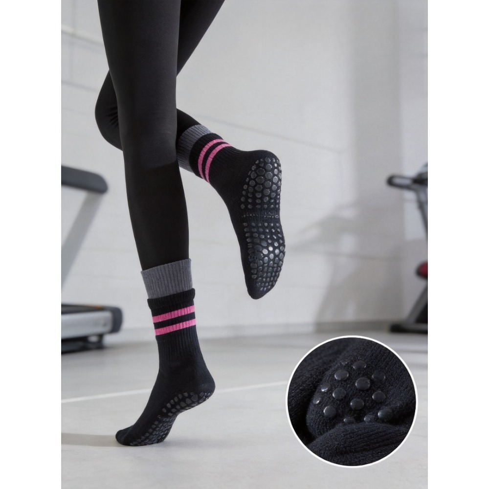 1pc 綿通気性アンチスリップヨガソックスカジュアルストライ - Pilates Yoga Gym のレビューと価格