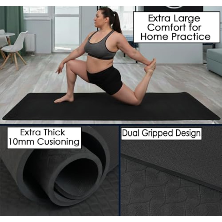 ホームワークアウト用ヨガマット、極厚10mm TPE、ブラッ - Pilates Yoga Joint のレビューと価格